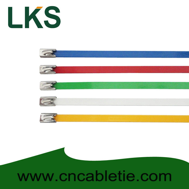 Colorized Epoxy-Polyester Coated Ball-lock Stainless Steel Cable Tie